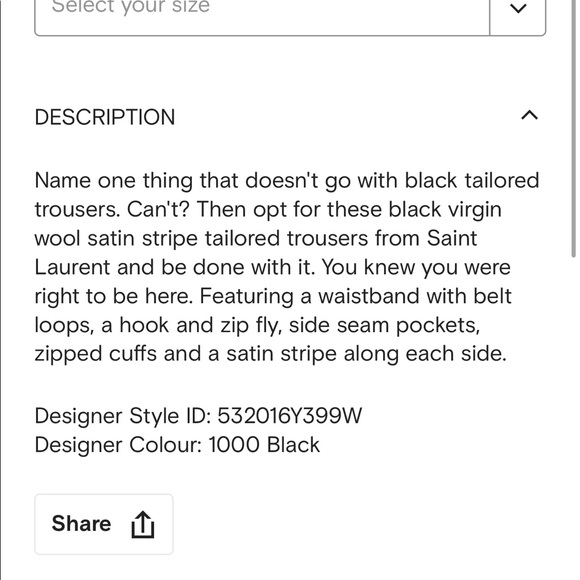 Saint Laurent Vintage Satin Stripe Wool Trousers - Picture 16 of 16